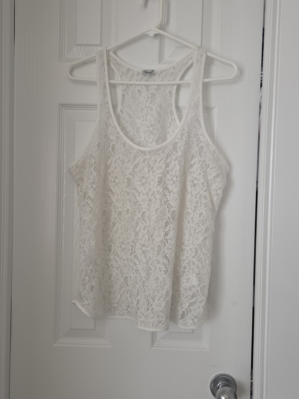 Kismet White Lace Racerback Top Size M